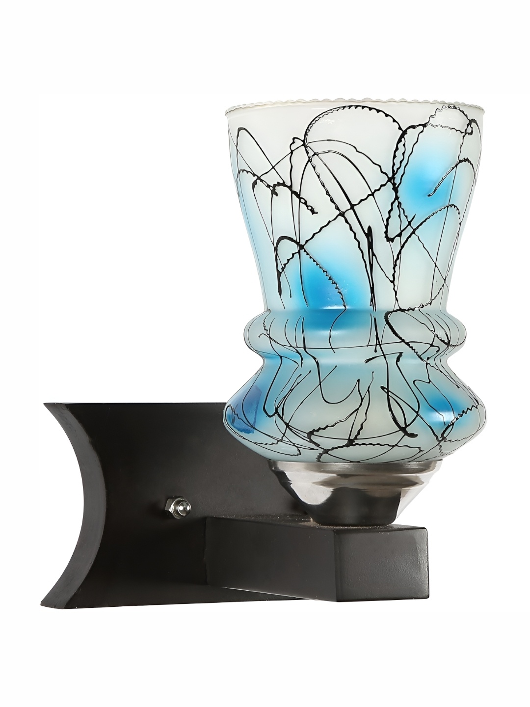 

1ST TIME Brown & White Printed Glass Traditional Wall Lamp