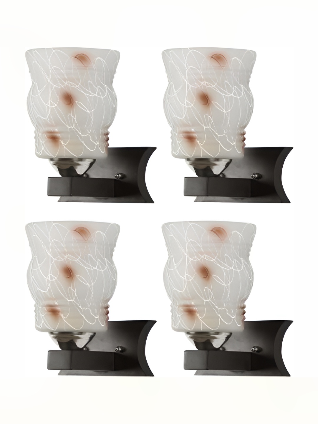 

1ST TIME White & Black Printed Glass Contemporary Wall Lamp