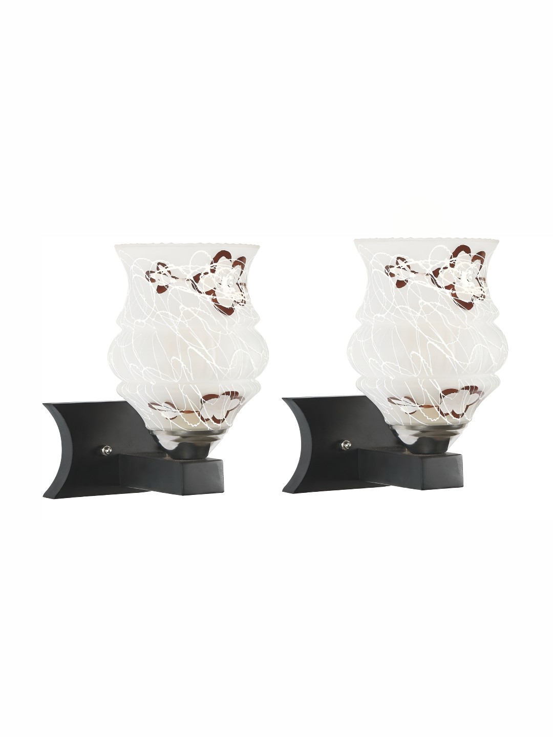 

1ST TIME Black & White Printed Glass Traditional Wall Lamp