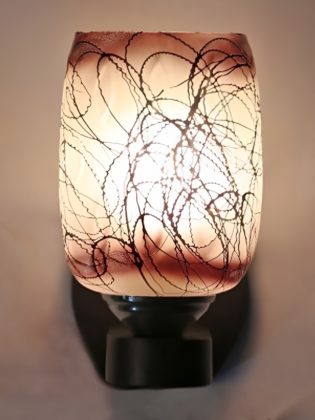 

1ST TIME Brown & White Printed Glass Contemporary Abstract Shaped Shaped Wall Lamp