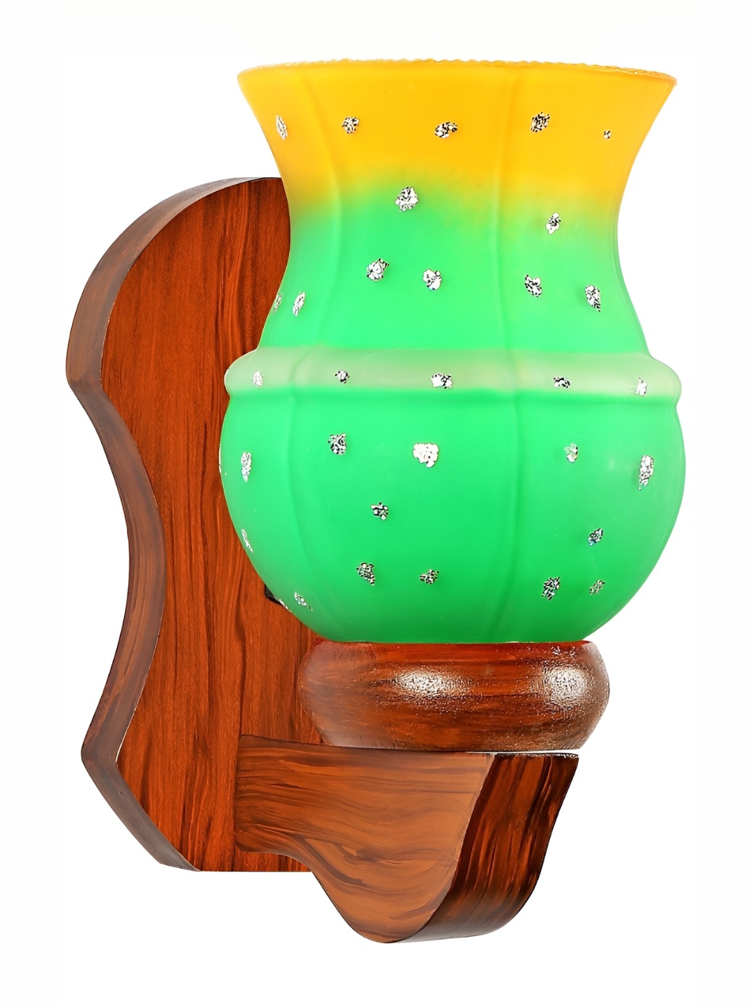 

1ST TIME Green & Yellow Printed Glass Contemporary Wall Lamp