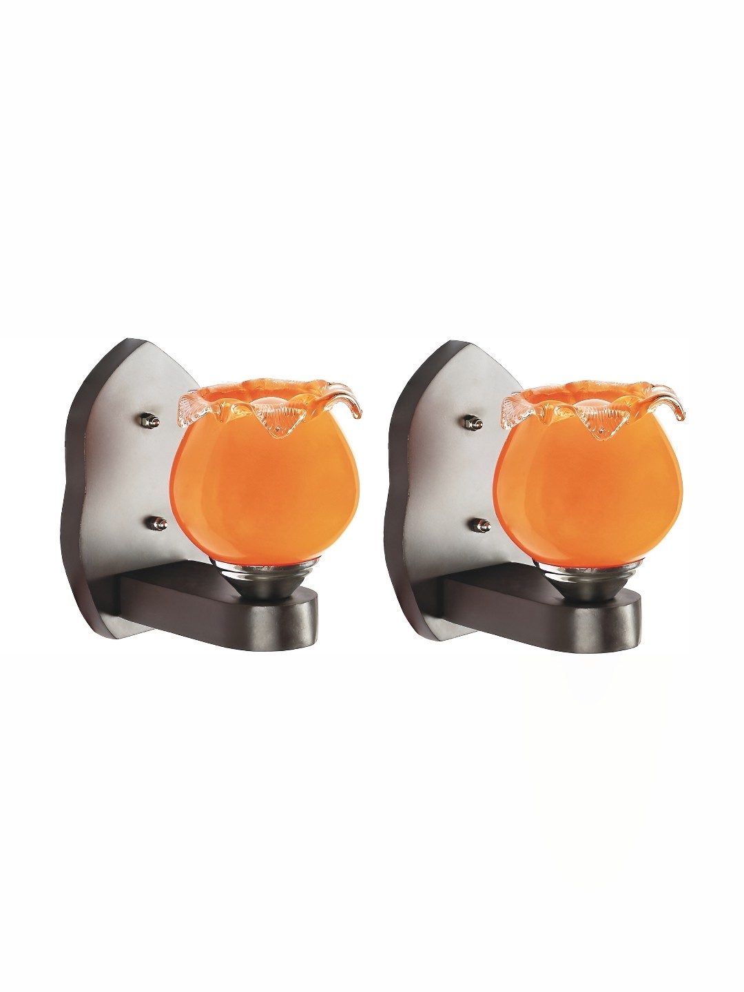

1ST TIME Black & Orange Glass Traditional Wall Lamp