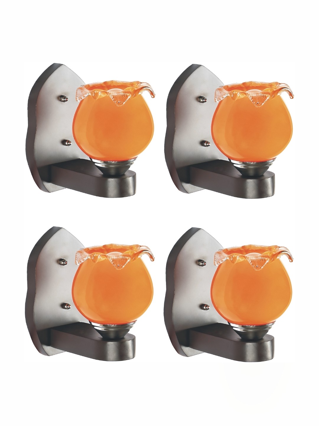

1ST TIME Orange & Brown 4 Pieces Glass Traditional Wall Lamp