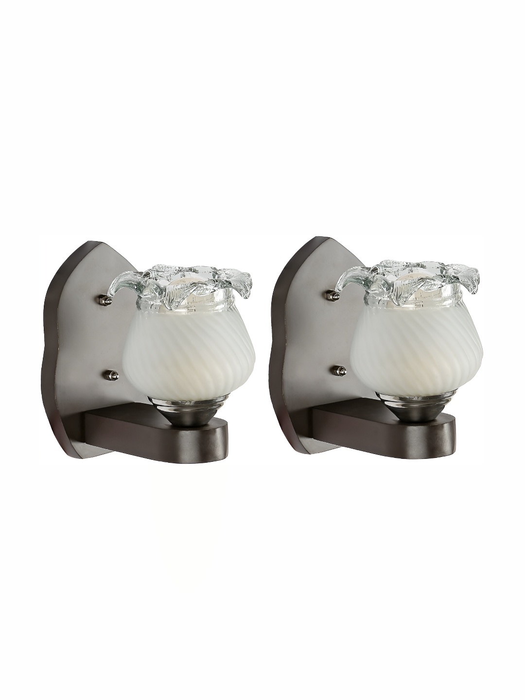

1ST TIME Black & White Textured Glass Traditional Wall Lamp