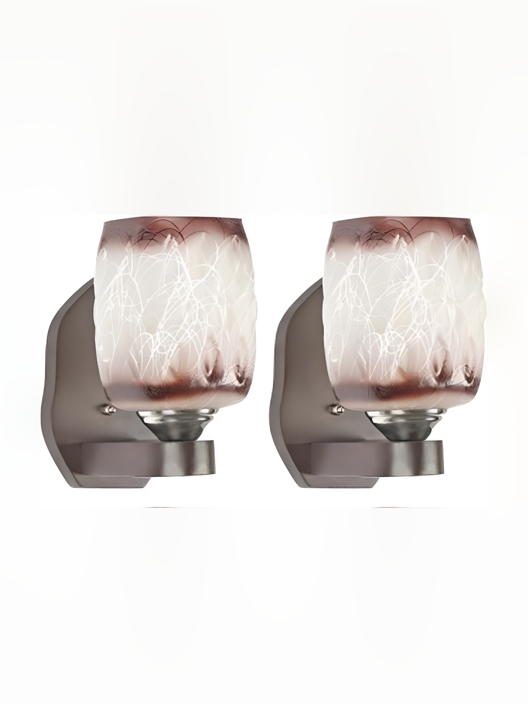 

1ST TIME Brown & White Textured Glass Traditional Cylinder Shaped Wall Lamp