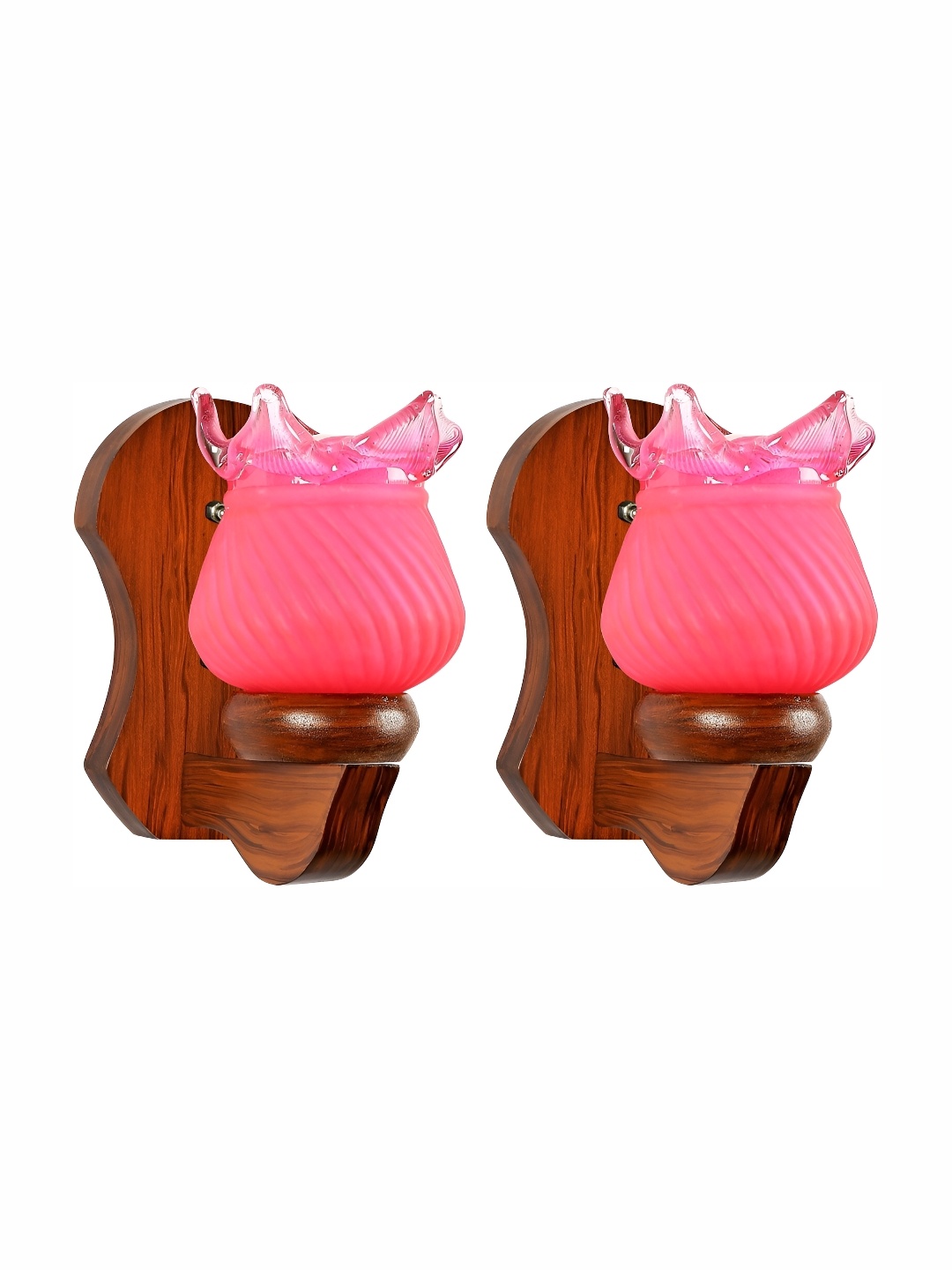 

1ST TIME Brown & Pink Textured Glass Traditional Wall Lamp