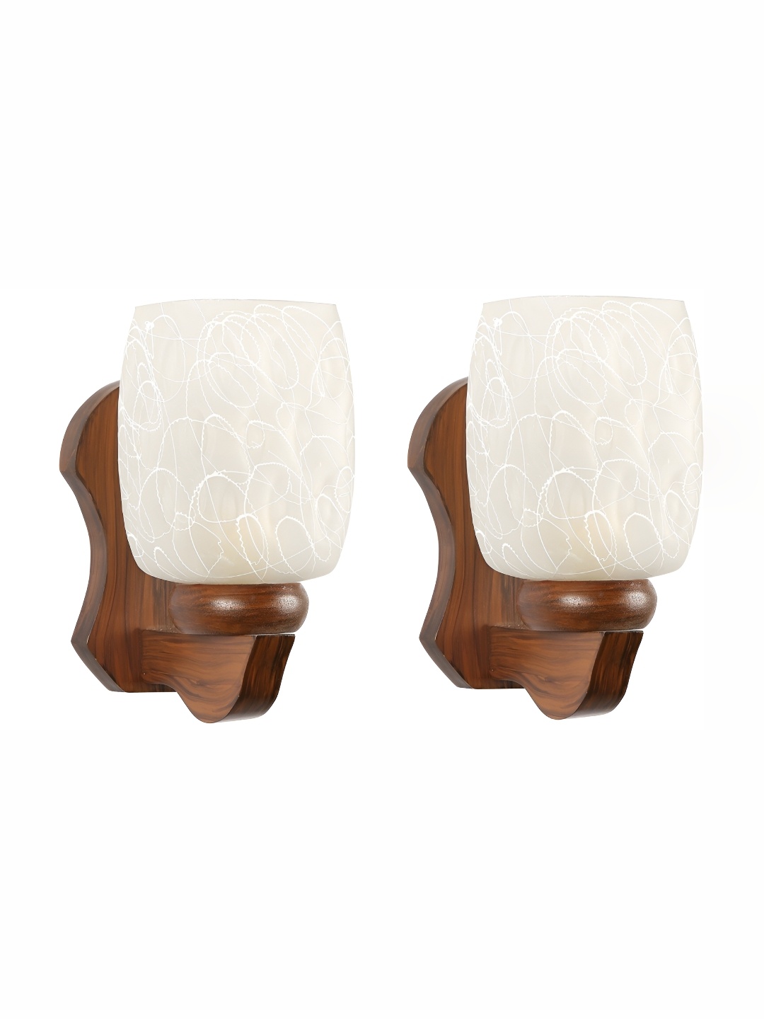 

1ST TIME Brown & White Textured Glass Traditional Cylinder Shaped Wall Lamp