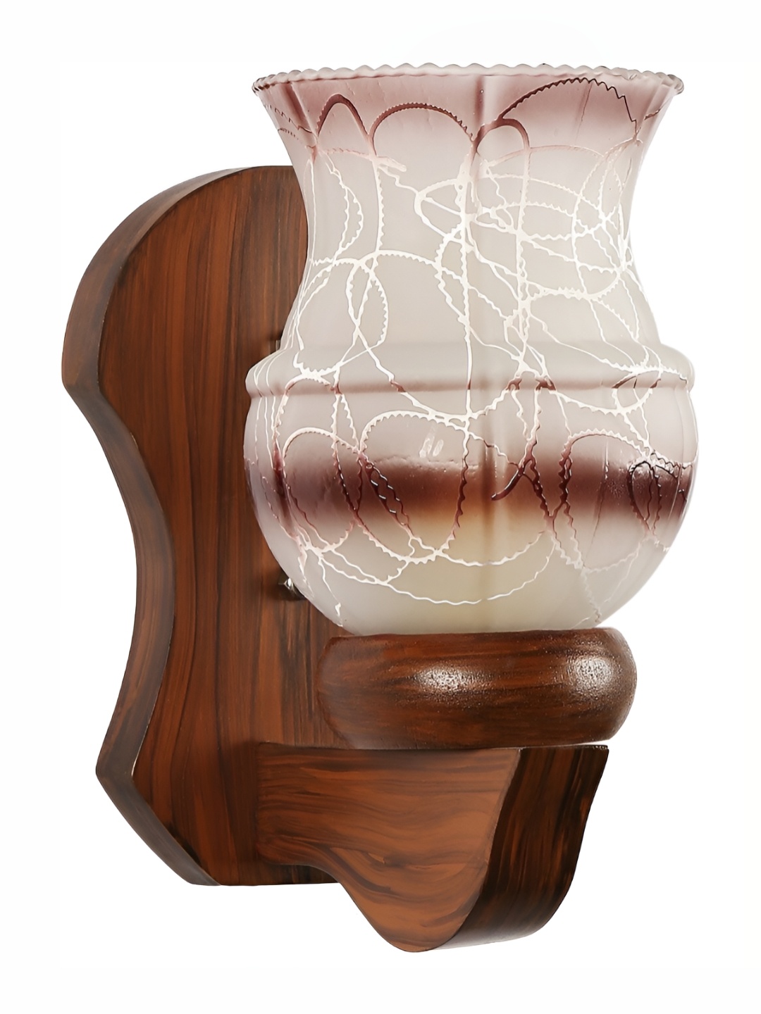 

1ST TIME Brown & White Textured Glass Traditional Wall Lamp