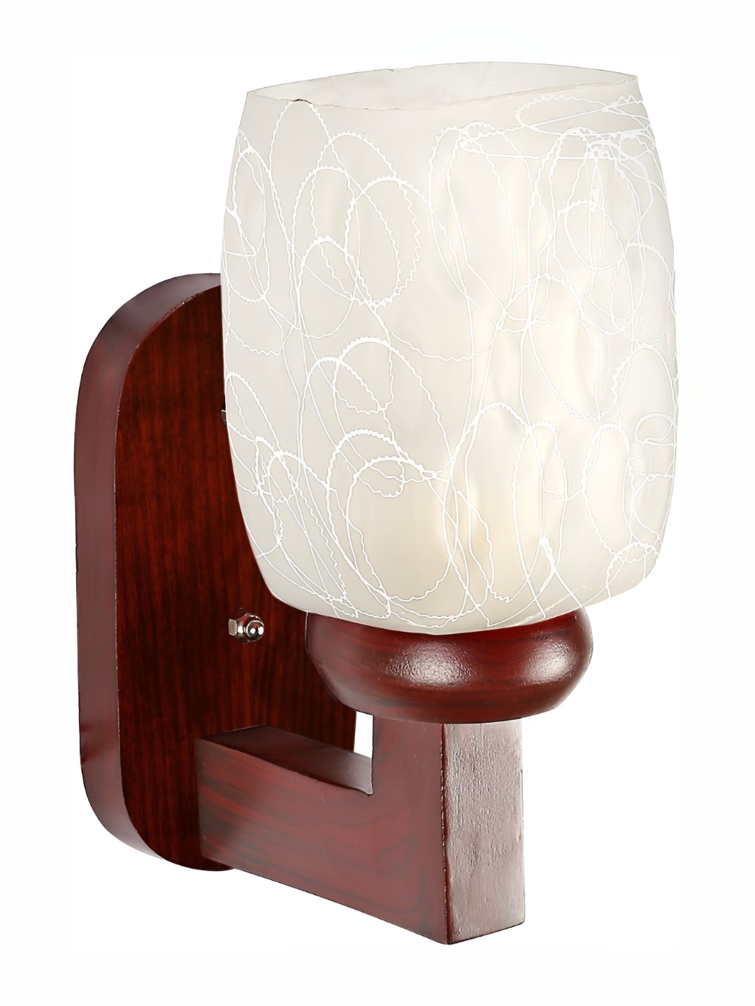 1ST TIME Brown & White Textured Glass Traditional Cylinder Shaped Wall Lamp
