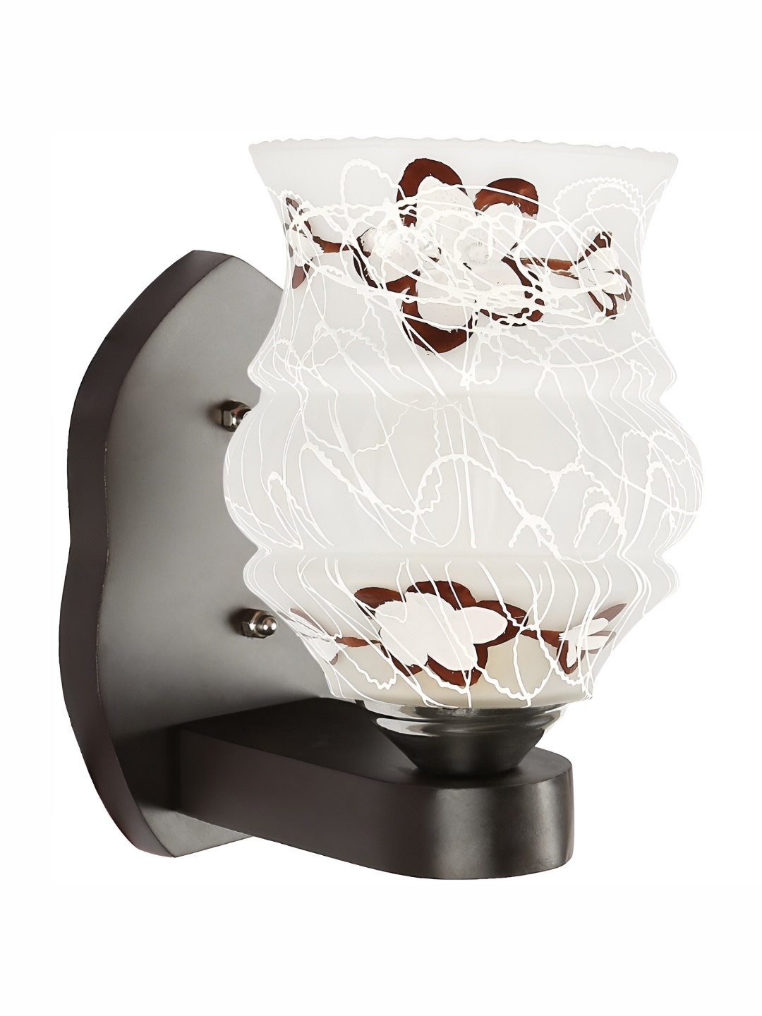 

1ST TIME Black & White Textured Glass Traditional Abstract Shaped Shaped Wall Lamp