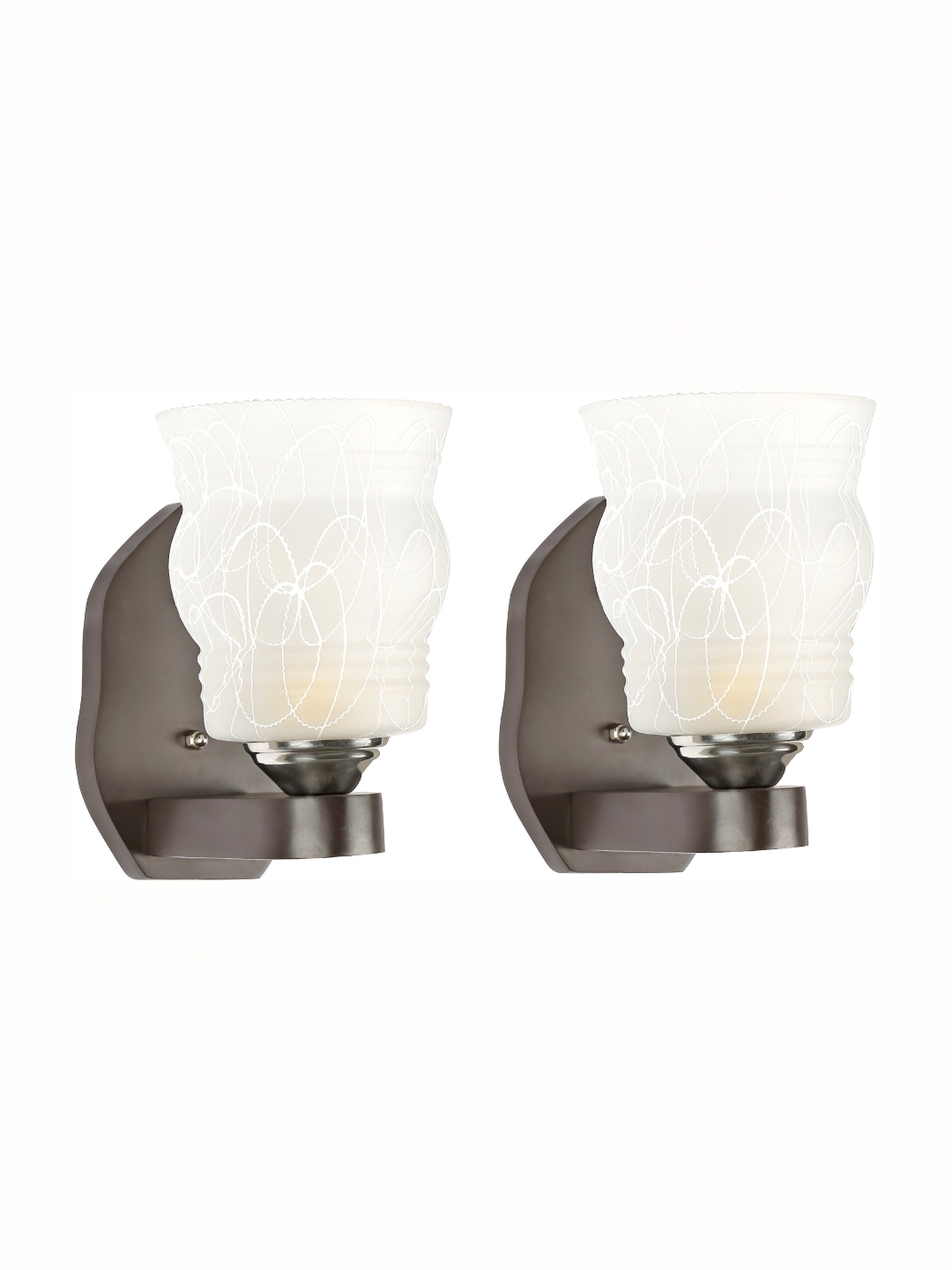 

1ST TIME White & Black Textured Glass Traditional Abstract Shaped Shaped Wall Lamp
