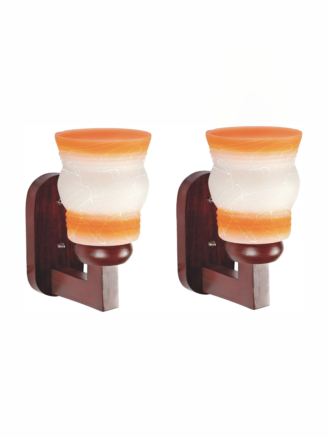 

1ST TIME White & Brown Colourblocked Glass Traditional Abstract Shaped Shaped Wall Lamp