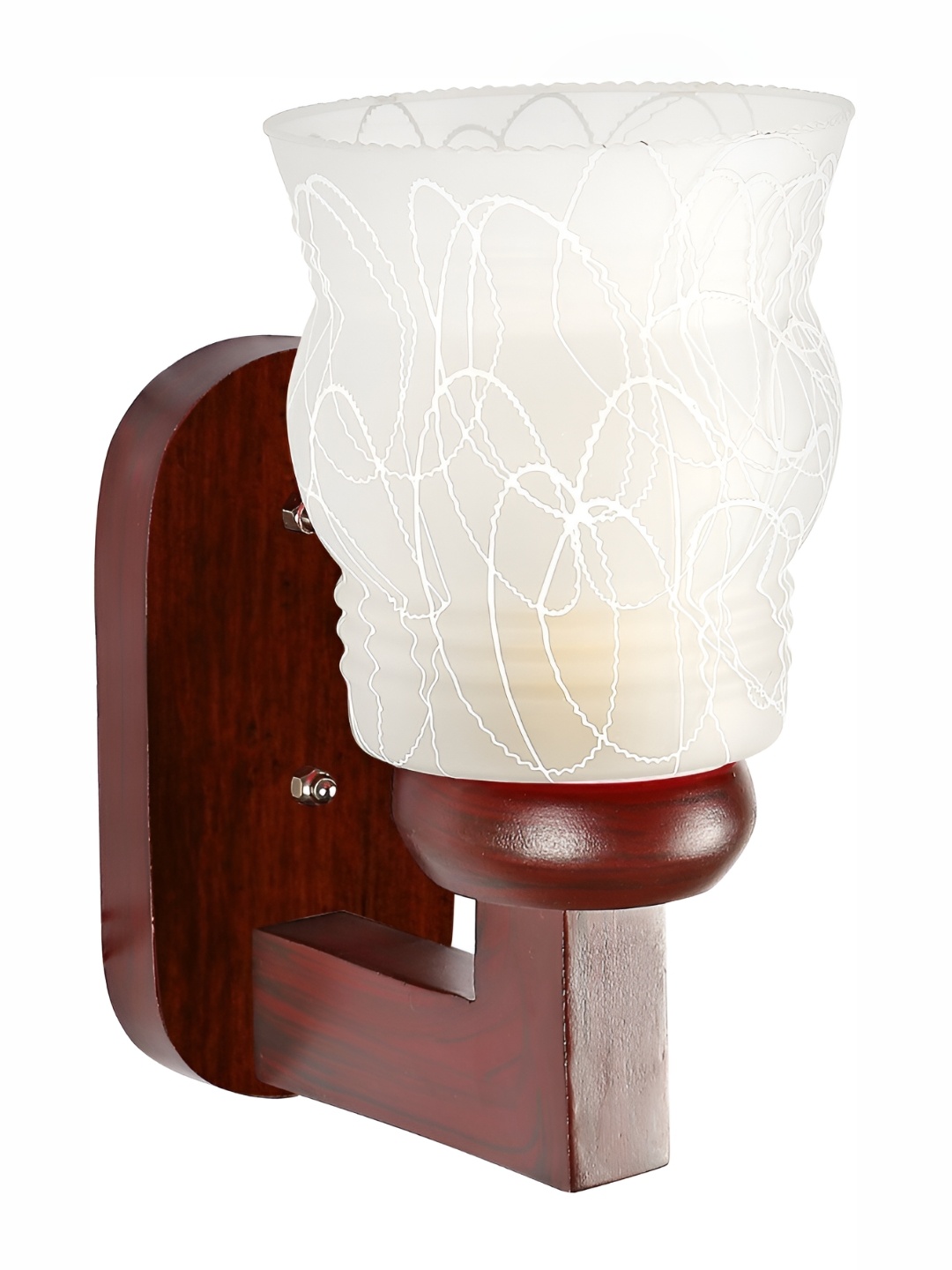 

1ST TIME White & Brown Textured Glass Traditional Abstract Shaped Shaped Wall Lamp