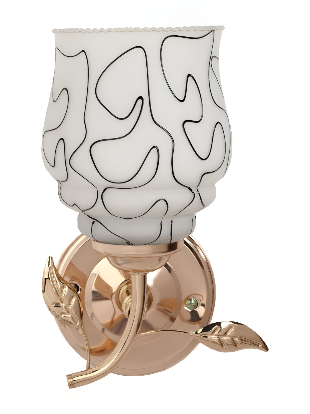 

1ST TIME White & Gold-Toned Textured Glass Traditional Wall Lamp