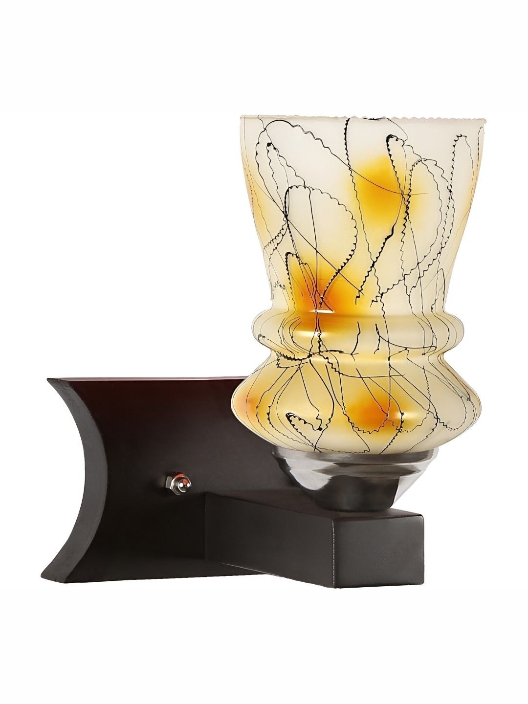 

1ST TIME White & Black Textured Glass Traditional Abstract Shaped Shaped Wall Lamp