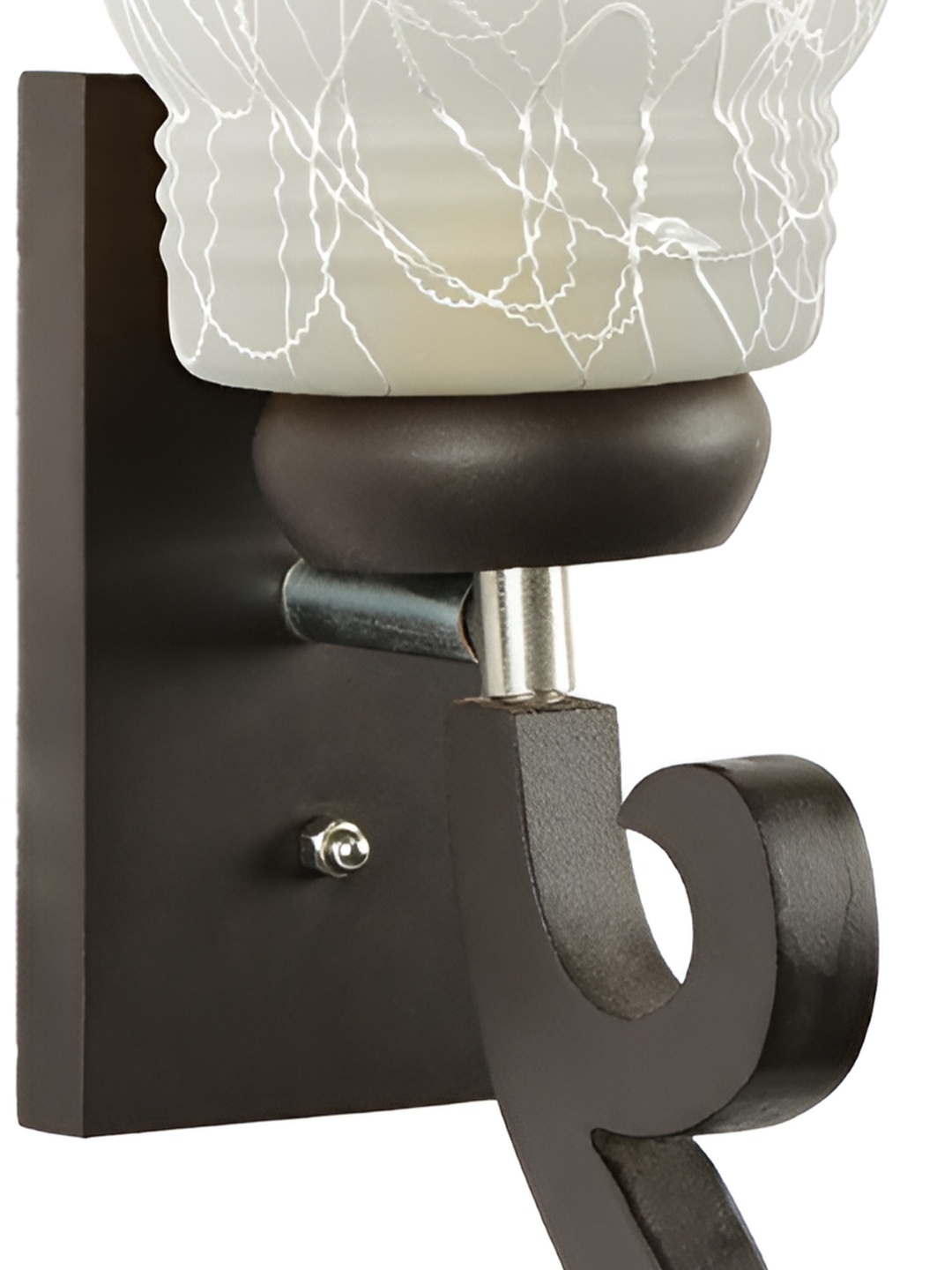 1ST TIME White & Black Textured Glass Traditional Abstract Shaped Shaped Wall Lamp