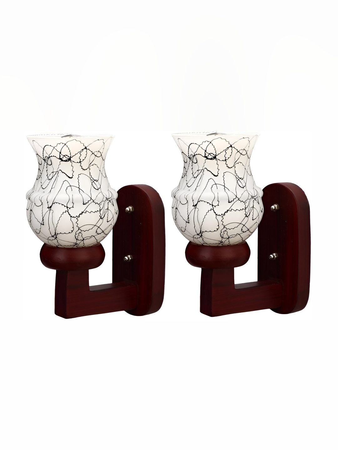 

1ST TIME White & Brown Textured Glass Traditional Wall Lamp