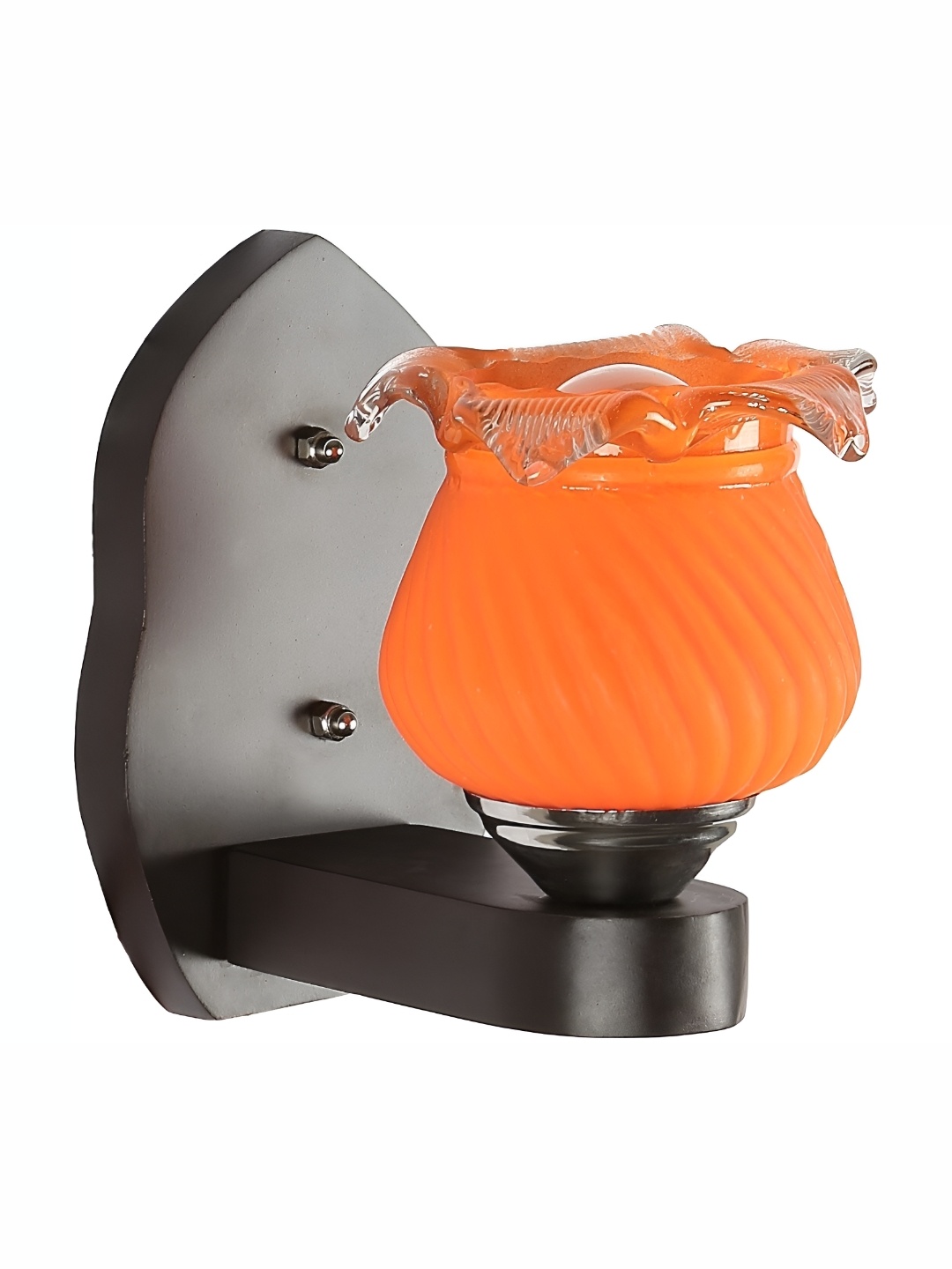 

1ST TIME Orange & Black Glass Traditional Wall Lamp
