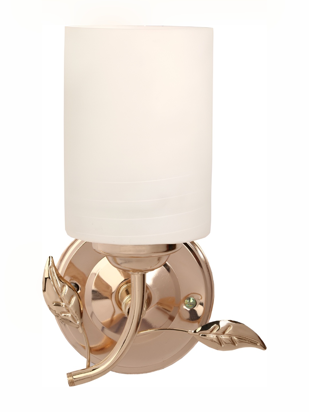 

1ST TIME White & Gold-Toned Glass Traditional Cylinder Shaped Wall Lamp