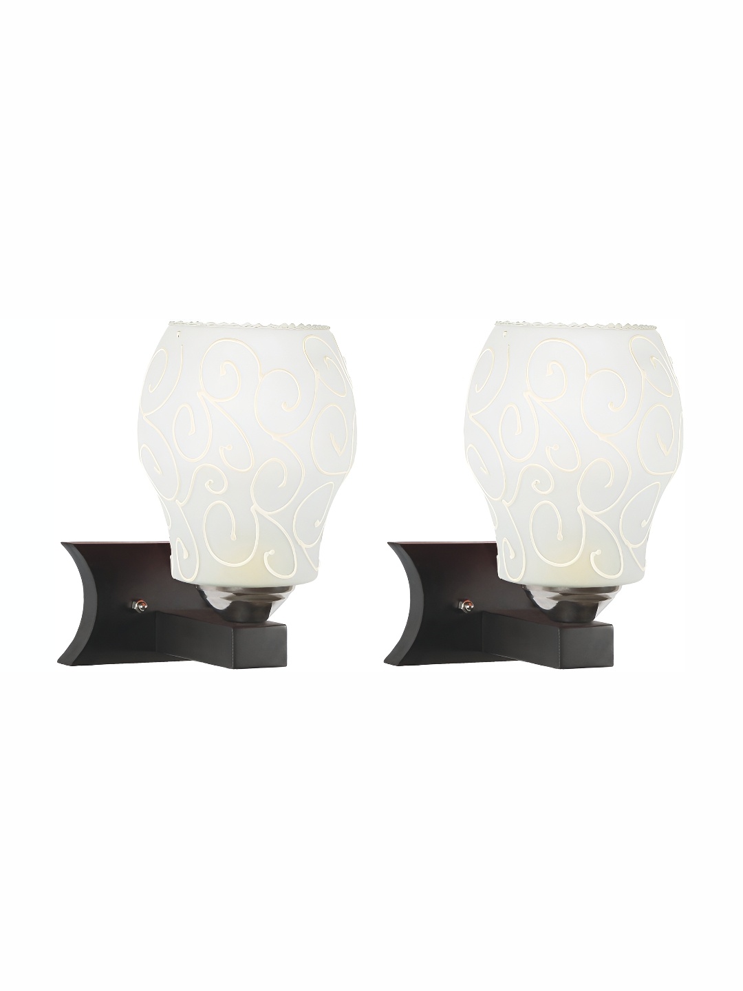 

1ST TIME White & Black Textured Glass Traditional Abstract Shaped Shaped Wall Lamp