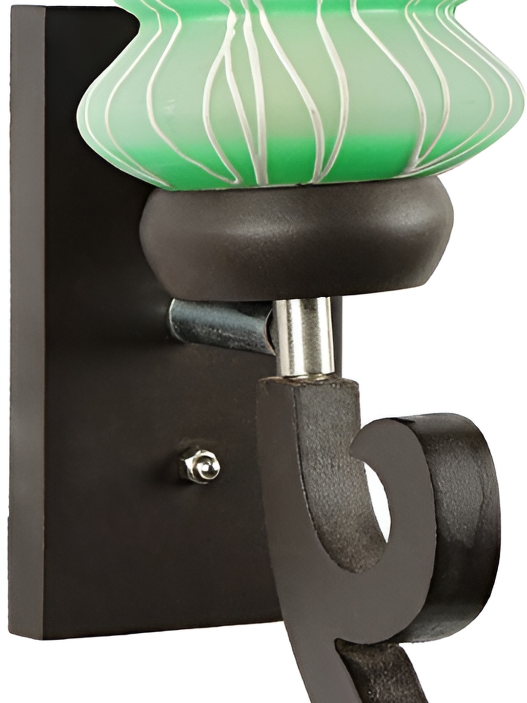 

1ST TIME White & Green Textured Glass Traditional Abstract Shaped Shaped Wall Lamp