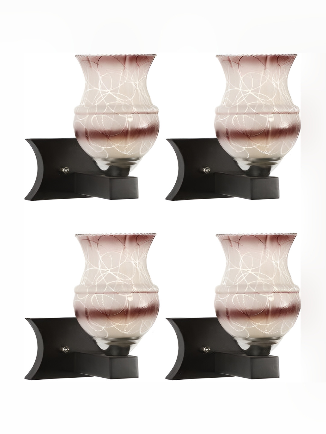 

1ST TIME White & Brown Textured Glass Traditional Wall Lamp
