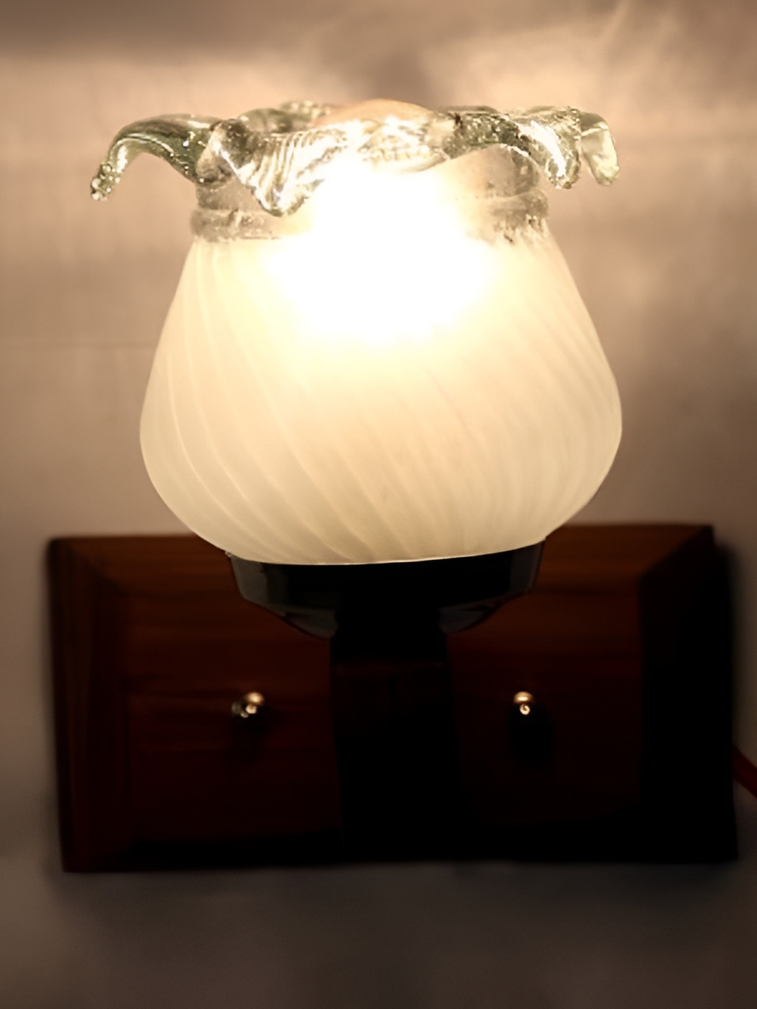 

1ST TIME White & Transparent Glass Traditional Wall Lamp