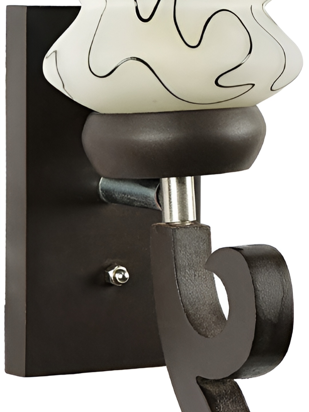 

1ST TIME White & Black Textured Glass Traditional Abstract Shaped Shaped Wall Lamp