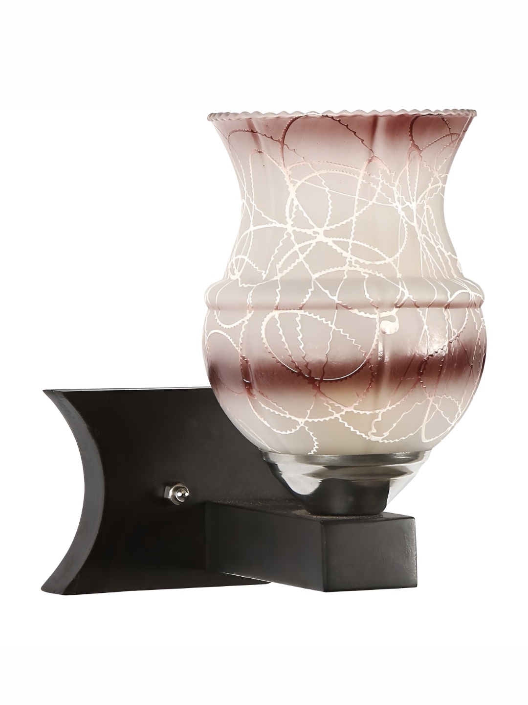 

1ST TIME White & Brown Textured Glass Traditional Wall Lamp