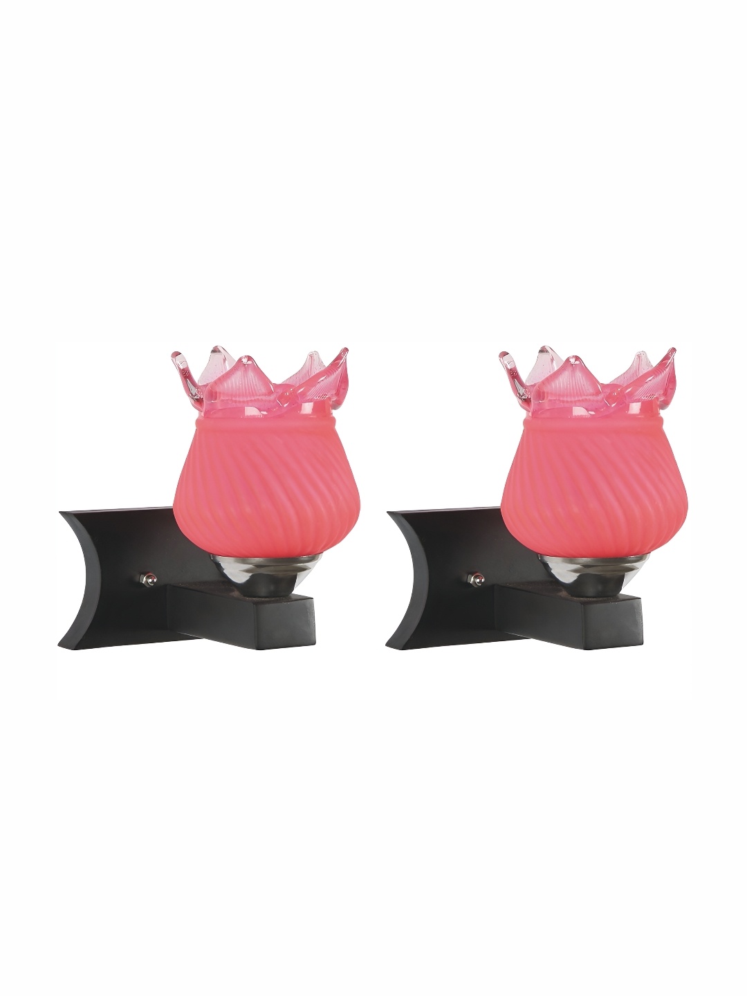 1ST TIME Pink & Black Glass Traditional Wall Lamp