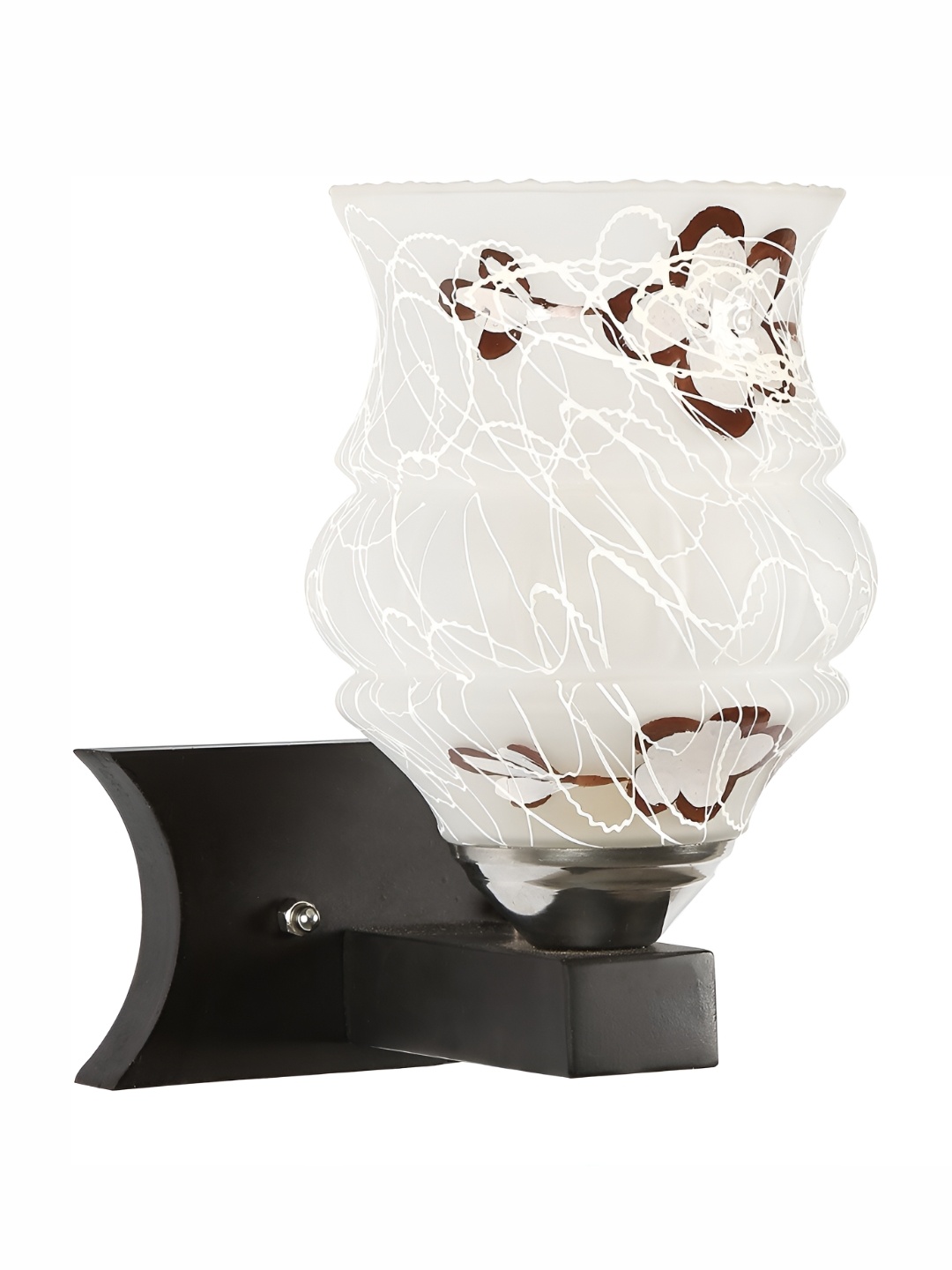 

1ST TIME White & Black Textured Glass Traditional Abstract Shaped Shaped Wall Lamp