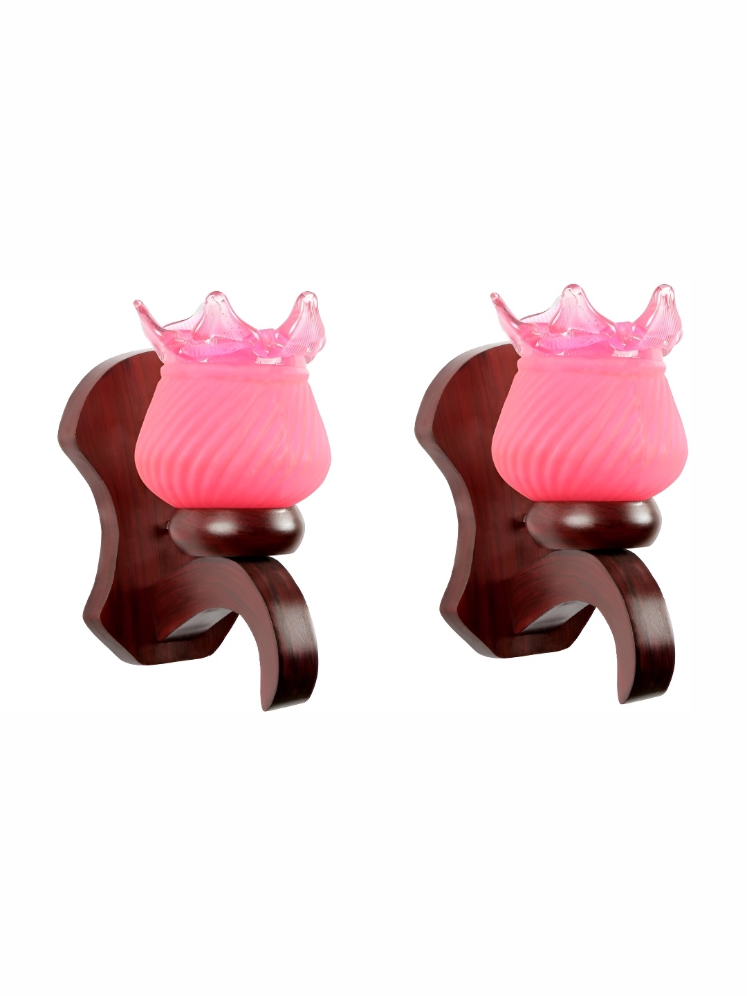 

1ST TIME Pink & Brown Glass Traditional Wall Lamp