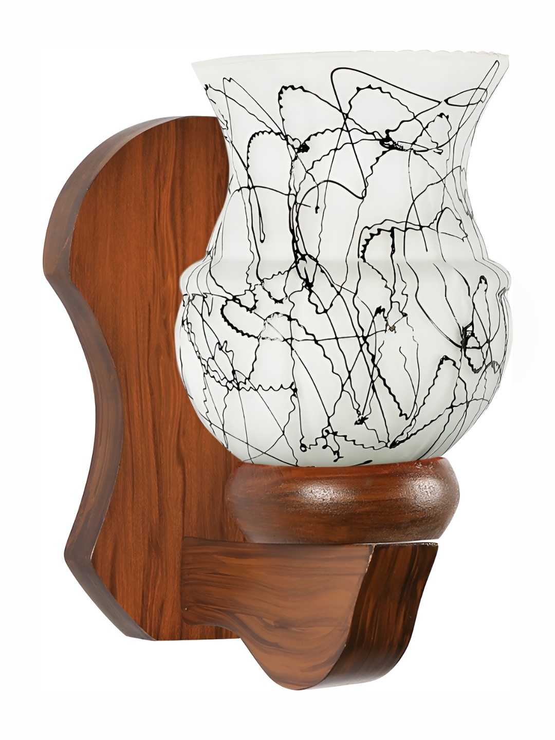 1ST TIME White & Brown Textured Glass Traditional Wall Lamp