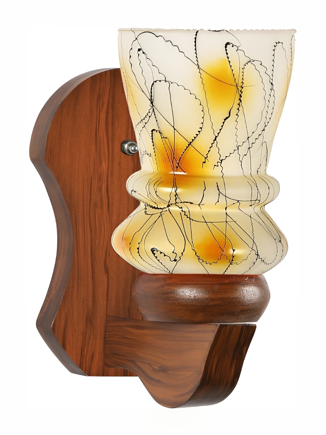 

1ST TIME White & Yellow Textured Glass Traditional Abstract Shaped Shaped Wall Lamp