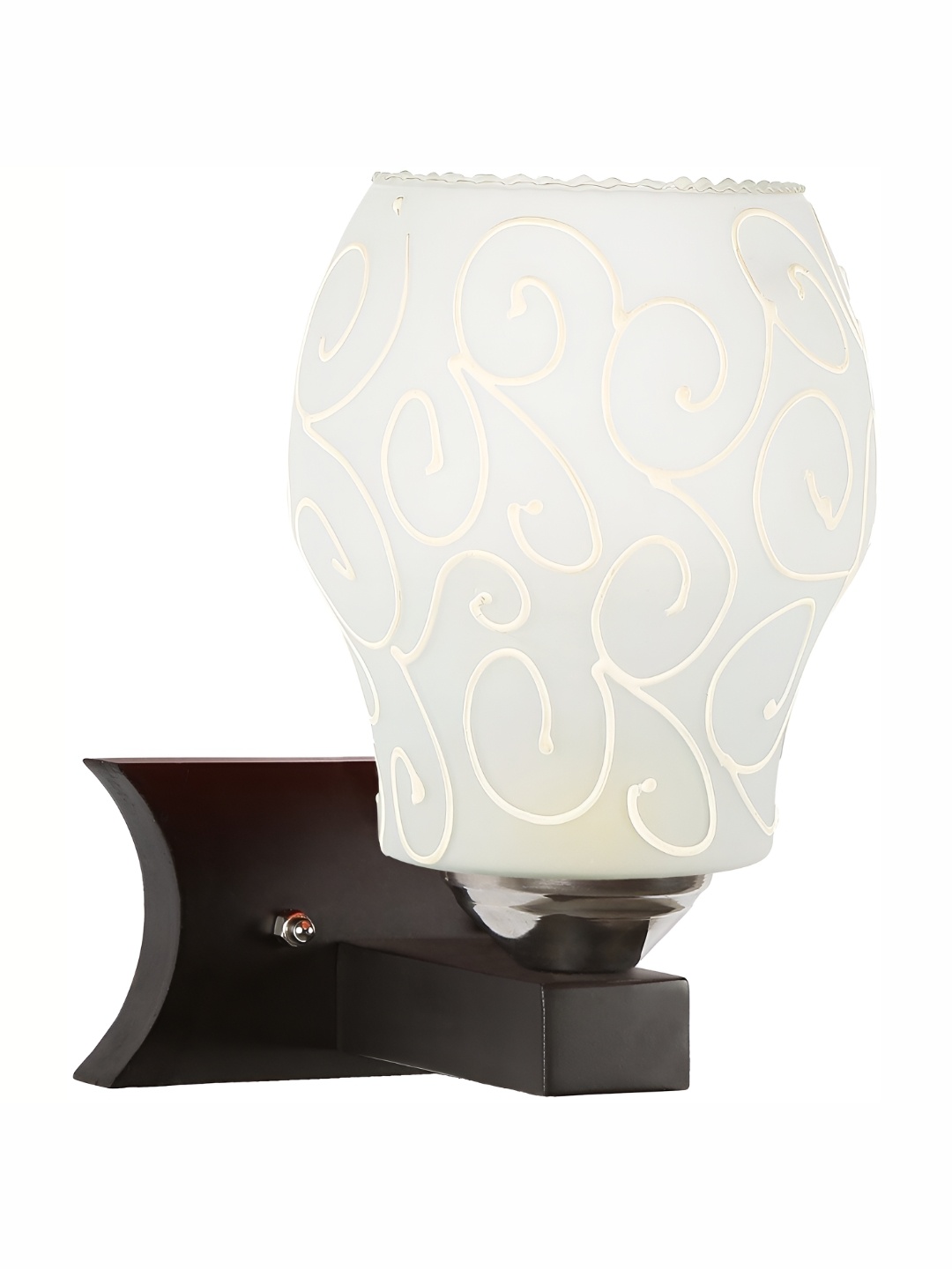 

1ST TIME White & Black Printed Glass Traditional Abstract Shaped Shaped Wall Lamp