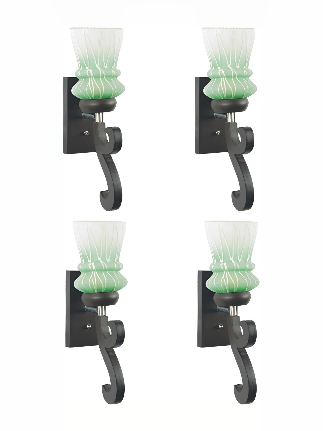 

1ST TIME White & Green Textured Glass Traditional Abstract Shaped Shaped Wall Lamp