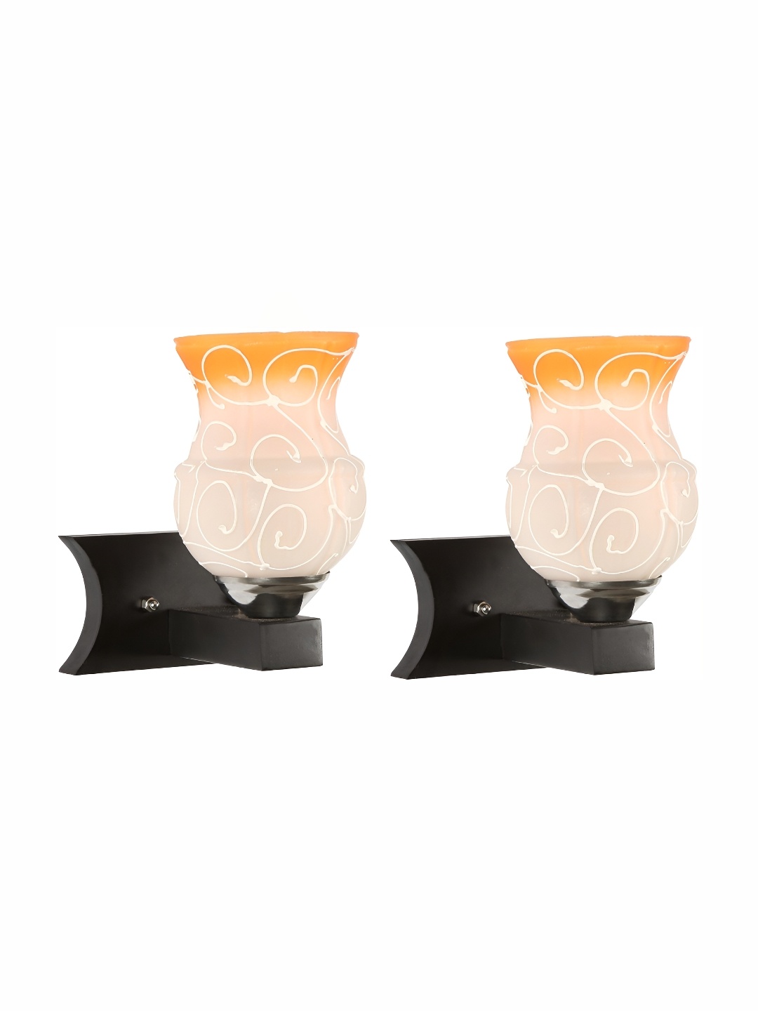 

1ST TIME White & Orange Colourblocked Glass Traditional Wall Lamp