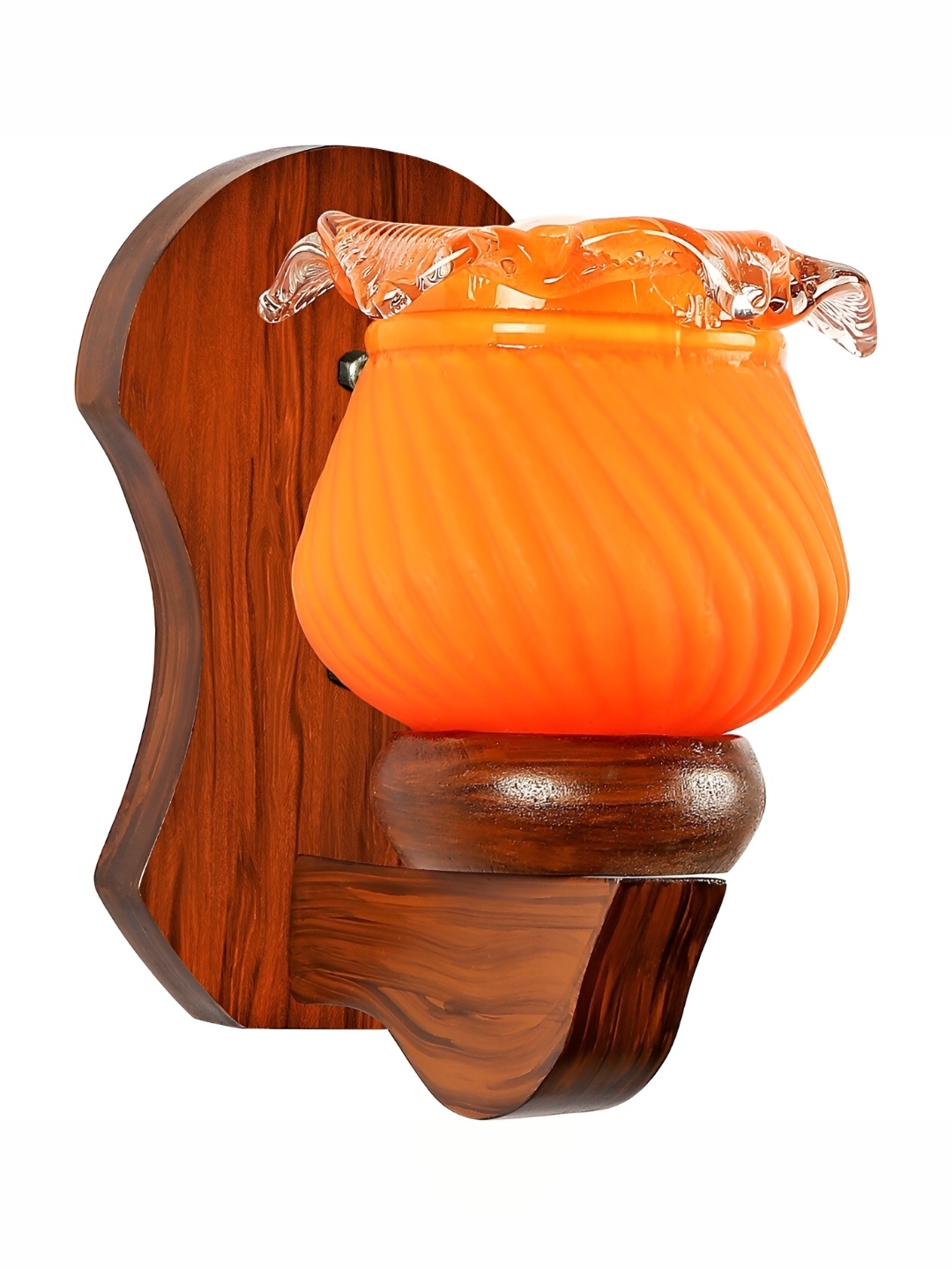 1ST TIME Orange & Brown Textured Glass Traditional Wall Lamp