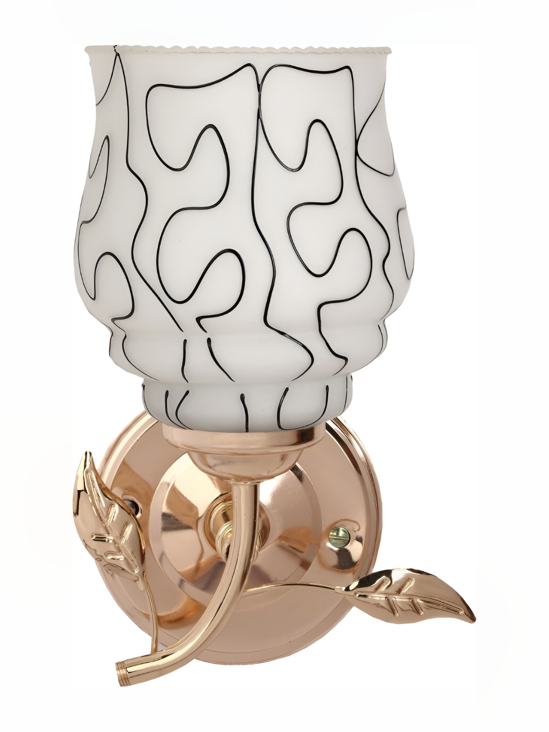 

1ST TIME White & Gold-Toned Textured Glass Traditional Wall Lamp