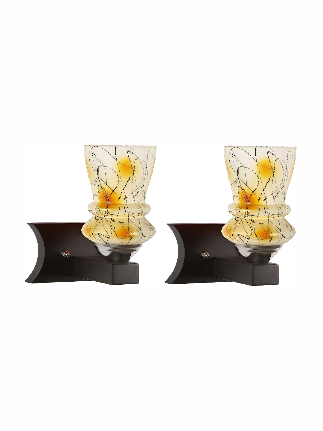 

1ST TIME White & Yellow Textured Glass Traditional Abstract Shaped Shaped Wall Lamp