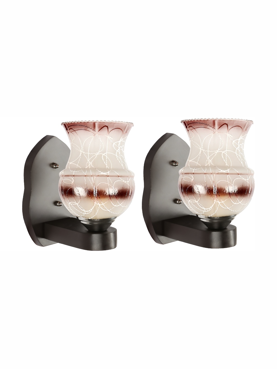 

1ST TIME White & Brown Textured Glass Traditional Wall Lamp