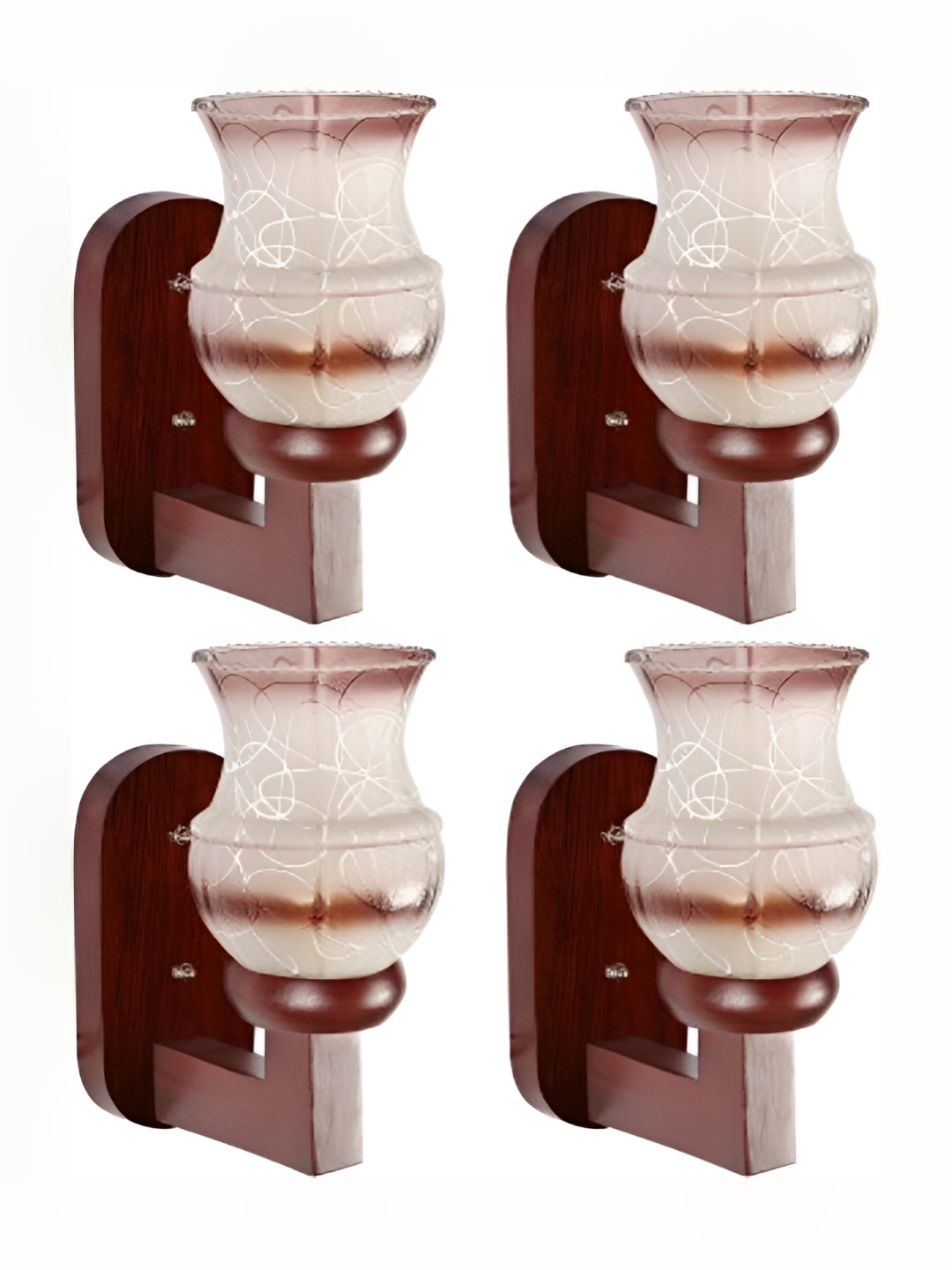 

1ST TIME White & Brown Printed Glass Contemporary Wall Lamp