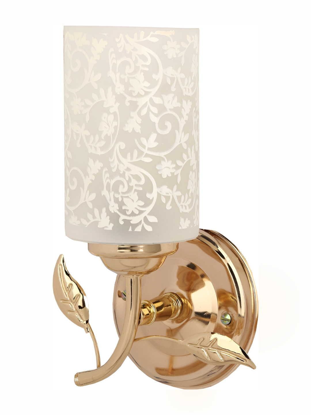 

1ST TIME Beige & White Printed Glass Traditional Rectangle Shaped Wall Lamp