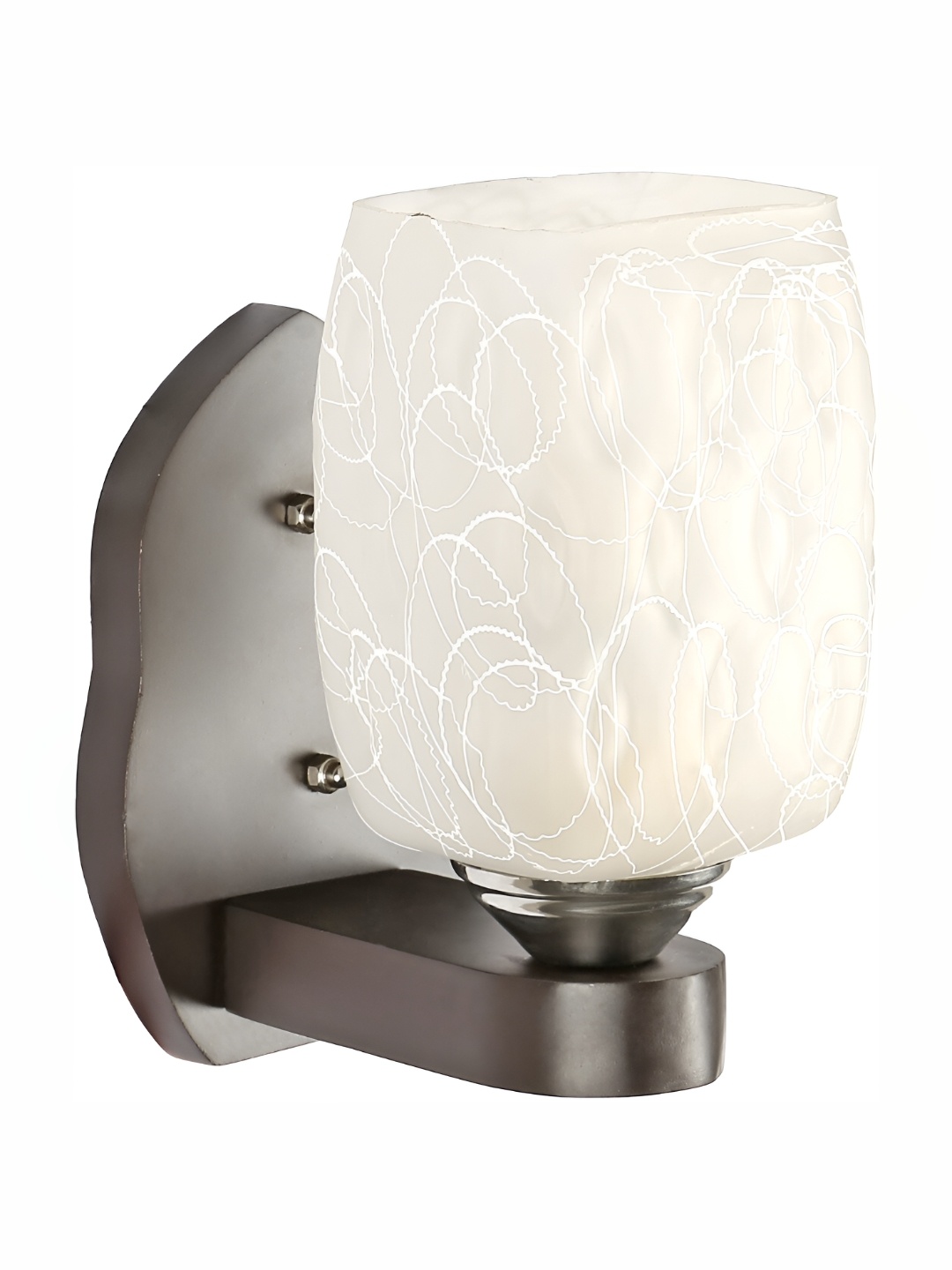 1ST TIME White & Black Textured Glass Traditional Spherical Shaped Wall Lamp