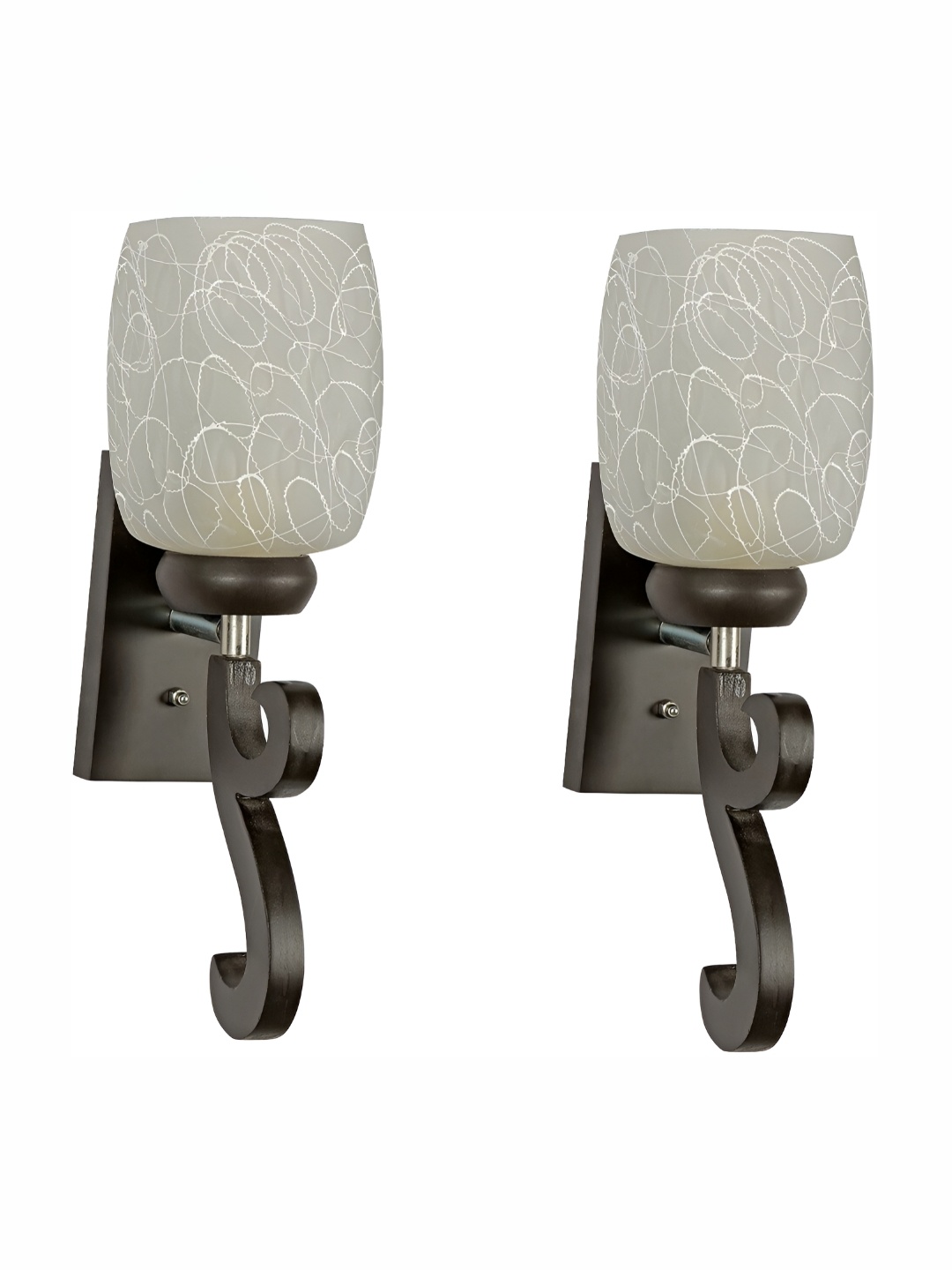 

1ST TIME White & Black Printed Glass Contemporary Wall Lamp