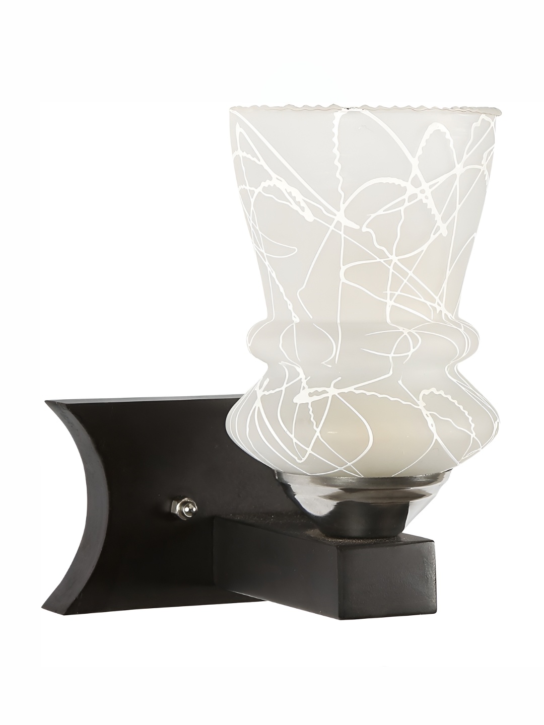 1ST TIME Black & White Printed Glass Traditional Wall Lamp