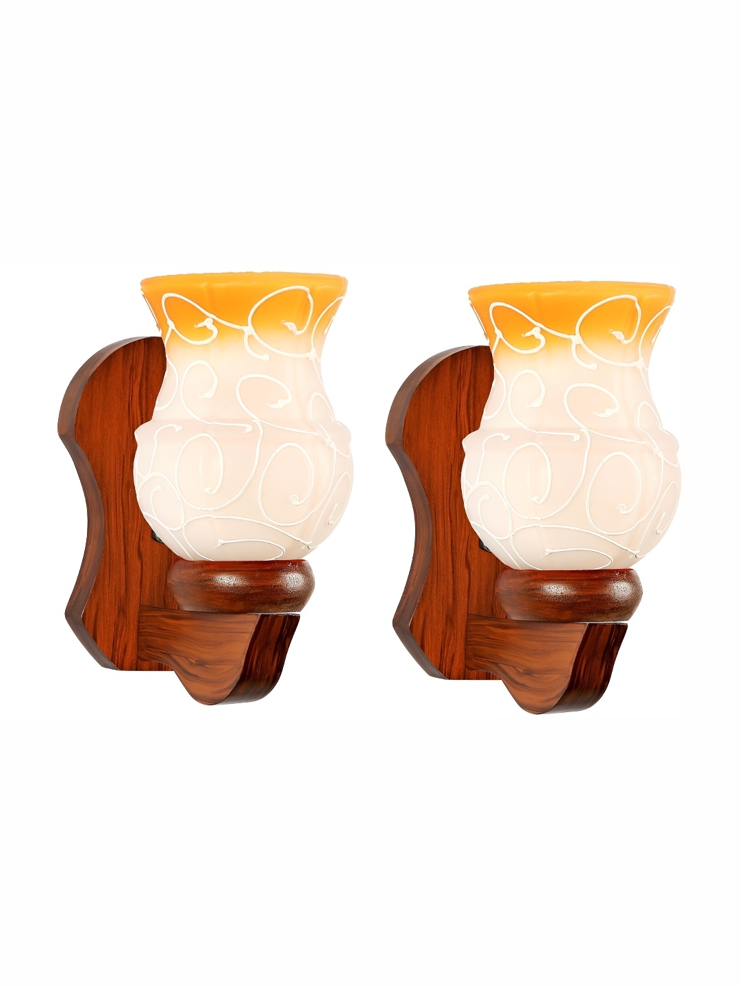 

1ST TIME Pink & Brown Printed Glass Traditional Abstract Shaped Shaped Wall Lamp