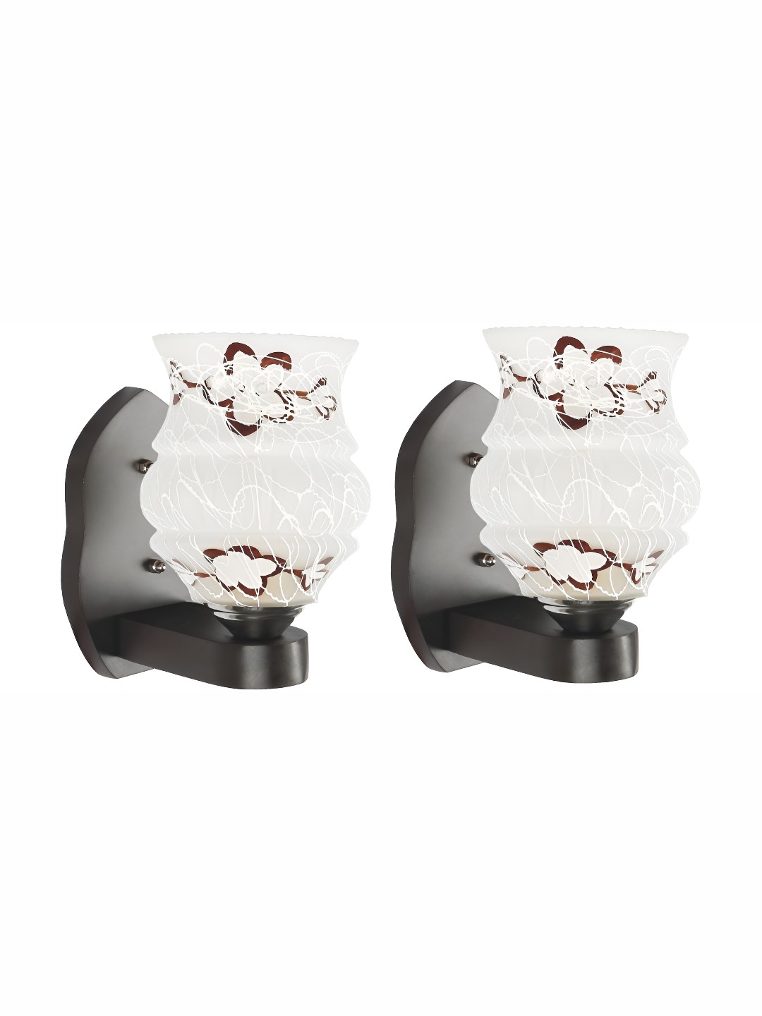 

1ST TIME White & Black Textured Glass Traditional Spherical Shaped Wall Lamp