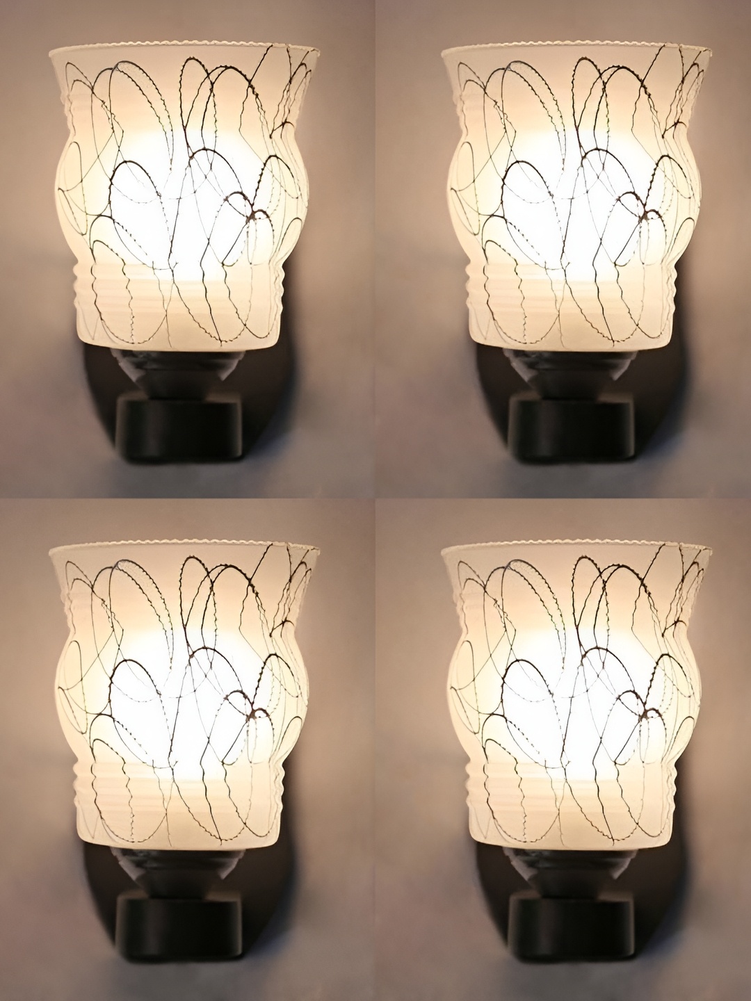 

1ST TIME White & Black Glass Traditional Rectangle Shaped Wall Lamp