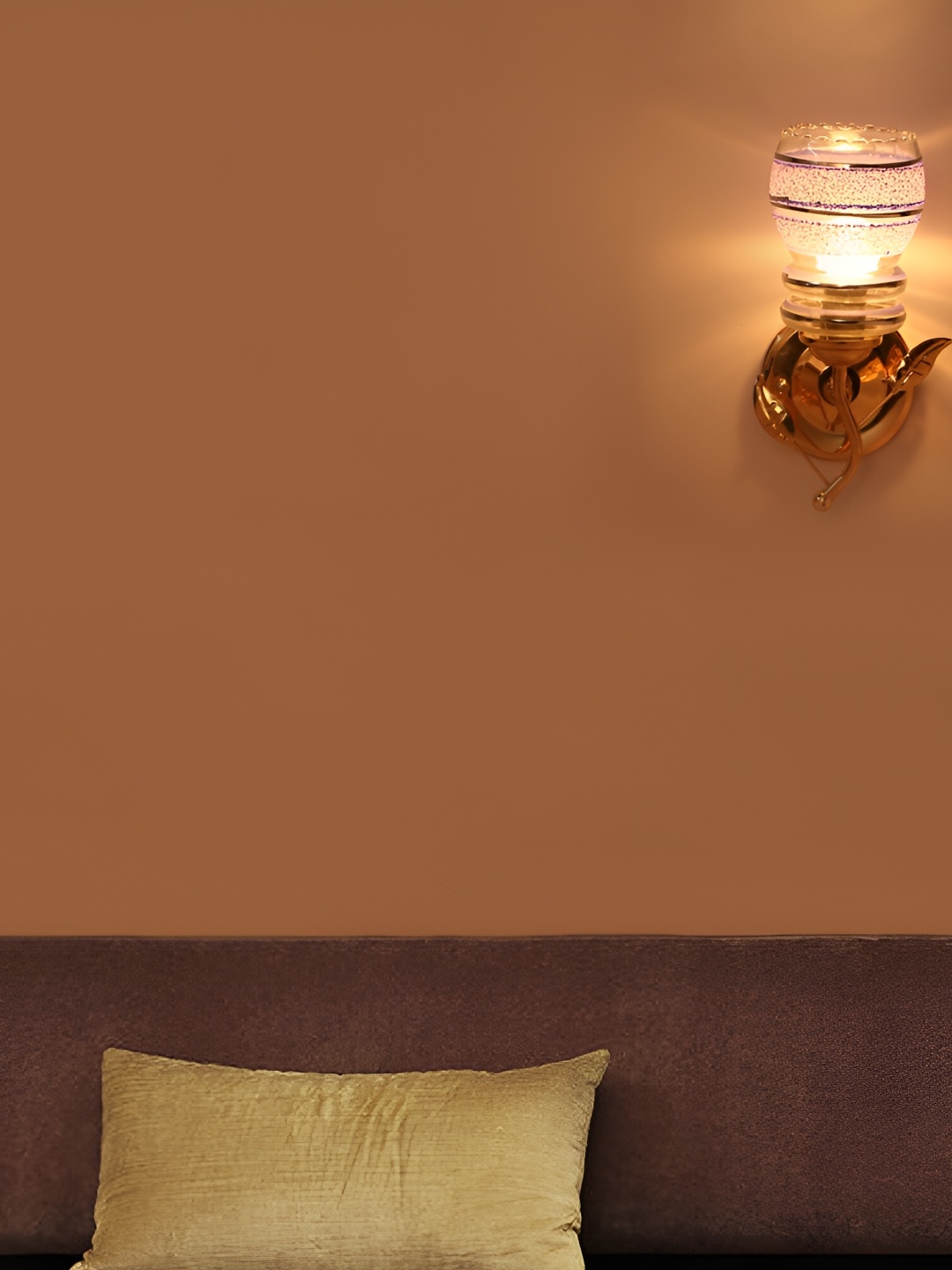 

1ST TIME Gold-Toned & Blue Printed Glass Traditional Wall Lamp